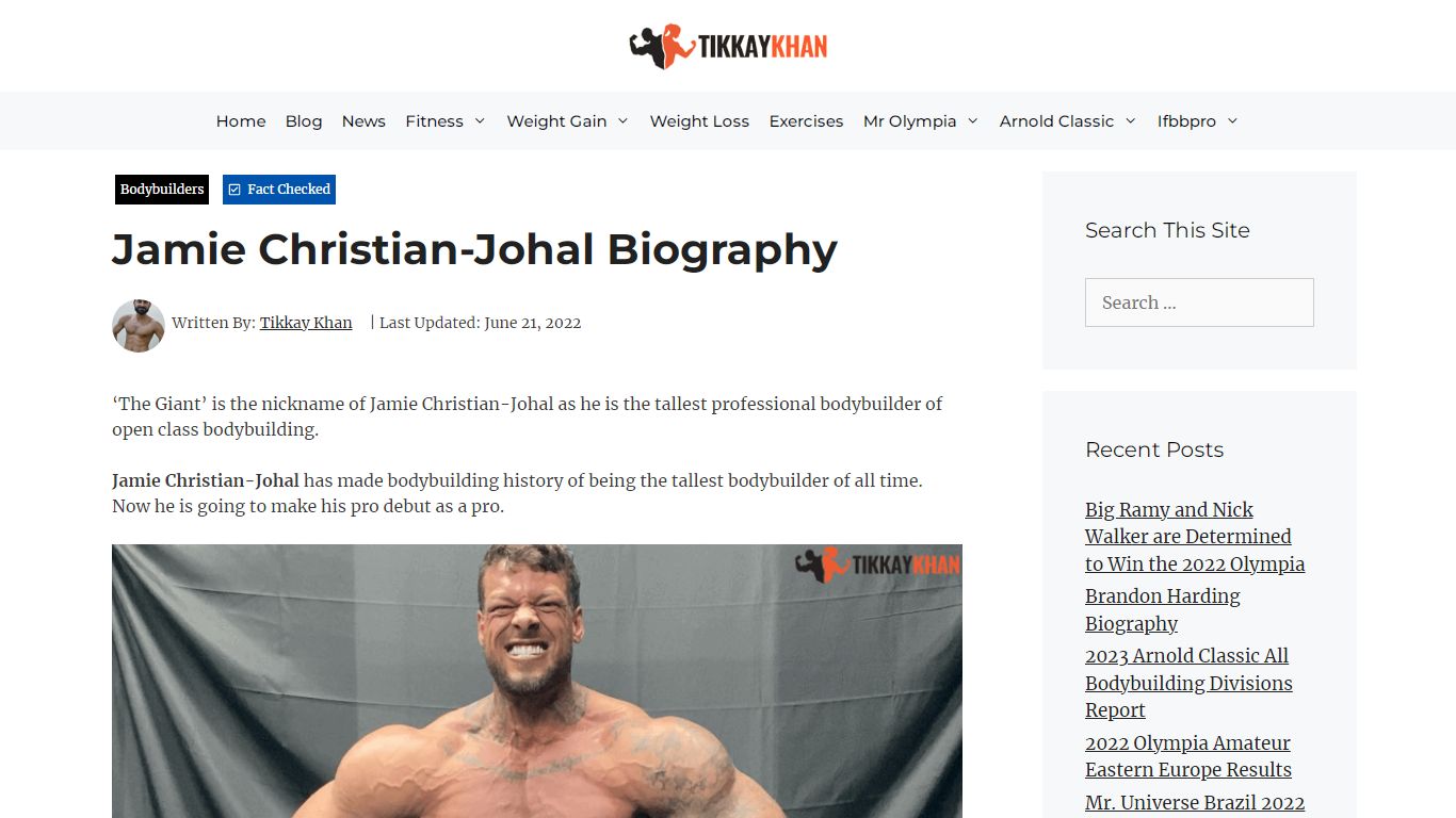 Jamie Christian-Johal Biography (2022) - Tallest Bodybuilder - Tikkay Khan